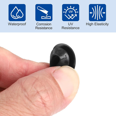 uxcell 10Pcs Rubber Grommets, 8mm Mount Dia for 5mm ID Rubber Hole Plugs, Wiring Grommets for Firewall Protection