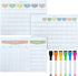 Okuna Outpost Magnetic Dry Erase Board, 12 x 9 in, Weekly Planner with 6 Magnetic Pens for Kitchen, Students