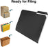 Dunwell Plastic Black 3-Tab Folders, 6 Pack Sturdy 1/3 Tab File Folders for 8.5x11 Documents
