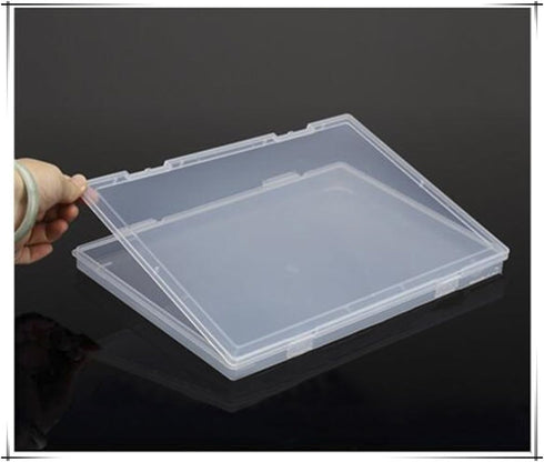 Portable A4 File Box - Transparent Plastic Document Paper Protector, Desk Organizer Case, PP Storage Container