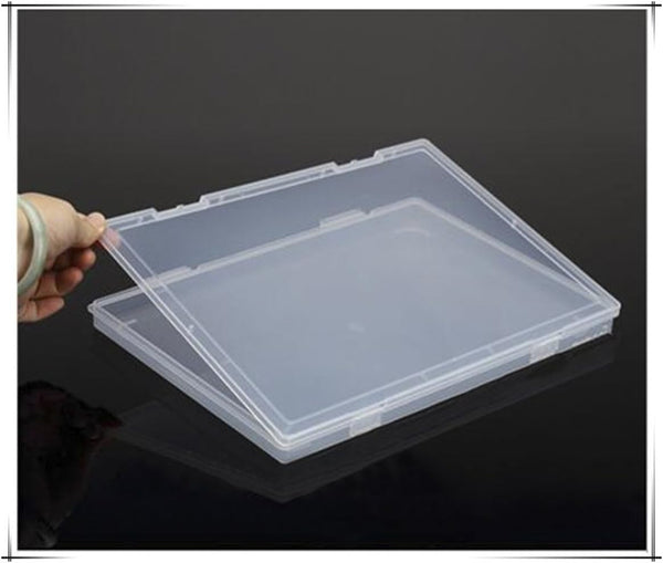 Portable A4 File Box - Transparent Plastic Document Paper Protector, Desk Organizer Case, PP Storage Container