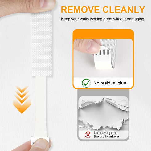 Heavy Duty Picture Hanging Strips - 15-Pairs (30 Strips) Damage Free Adhesive Hook and Loop Mounting Tapes