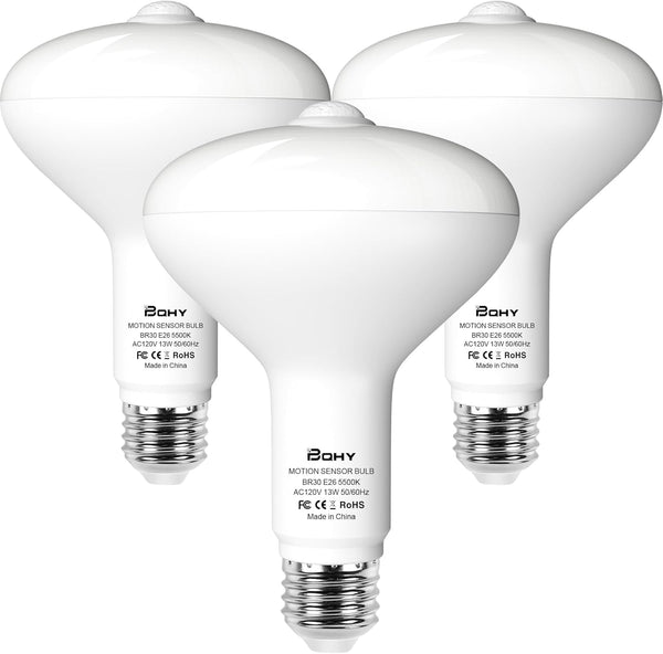 Motion Sensor Light Bulbs, 5500K Daylight Motion Activated Dusk to Dawn Security