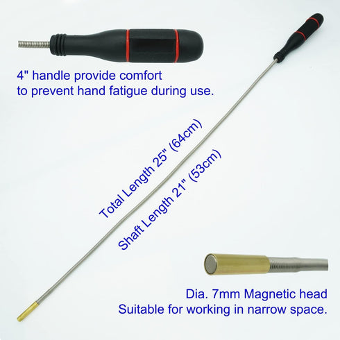 GUTIMORE Flexible Magnetic Pickup Tool, Pack of 2, 25" Long Bendable Magnet Snake Pickup, 2LB