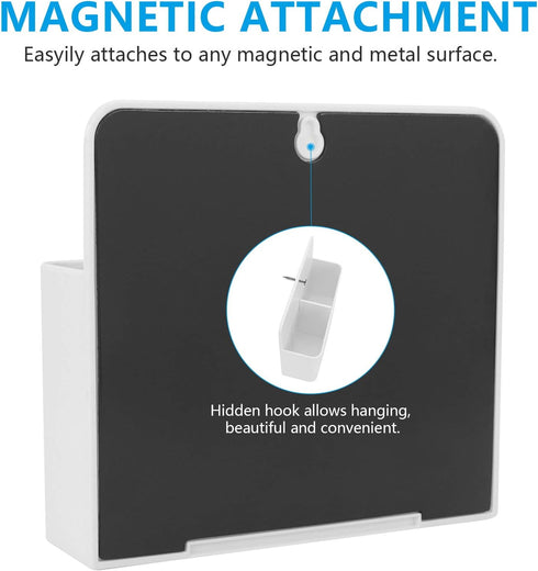 White Magnetic Pencil Cup, Locker Organizer for Pencil Storage with Strong Magnet for School and Office Supplies