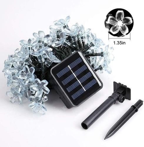 Joomer 50LED 8 Outdoor Solar String Lights, Flower String Lights, Cherry Blossoms String Light Modes Memory Function