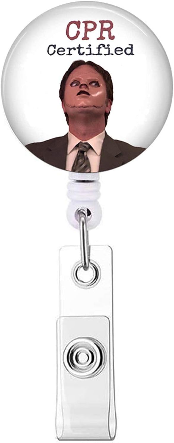 Retractable Nurse Badge Reels with Alligator Clip, Name ID Card Holder Reel - The Office