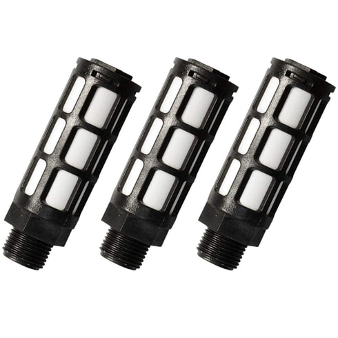 Quickun Plastic Exhaust Air Silencer, 1/2" Air Line Pneumatic Muffler (Pack of 3)