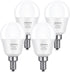 LED Ceiling Fan Light Bulbs, 40W Equivalent, 5W 2700K Warm White, E12 Base, 4-Pack, Used for Chandeliers
