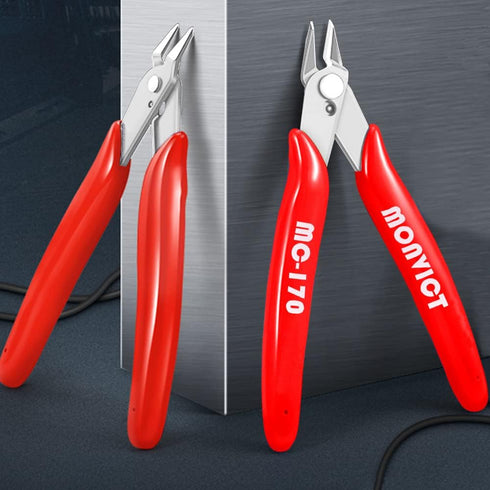 2 Pack Flush Cutters MC-170, MONVICT Wire Cutters 5 Inch Side Cutting Pliers Precision Cutter Tools Ultra Sharp Micro Wire Cutters for Cables Wires Zip Ties 3D Printing Electrical & Cut Needs by MONVICT