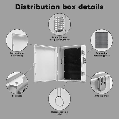 DYEENL (13" 9.2" 5.6") Outdoor Electrical Enclosure Box with Ventilation System Weatherproof ABS Junction Box