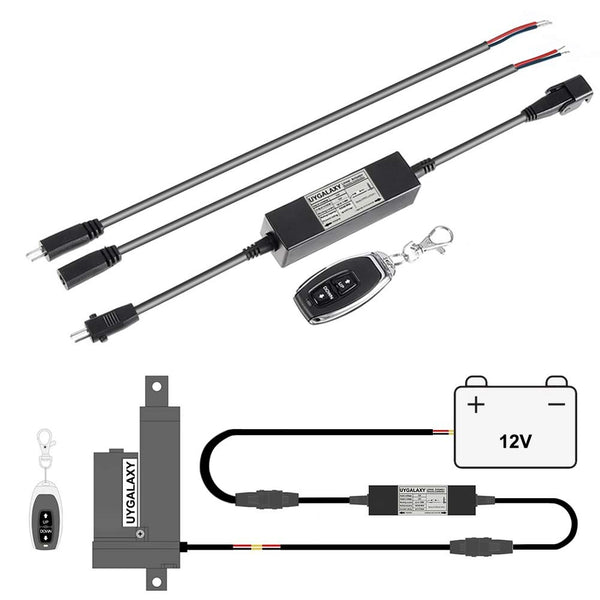 UYGALAXY 12V DC Motor Linear Actuator Controller with Momentary Switch Forward/Reverse Wireless Remote Control