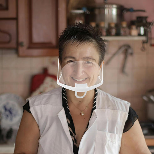 20 Veemoon PCS Clear Mouths Masks,Anti-Fog Mouth Shield Plastic Chef Masks with Chin Rests for Restaurant Catering