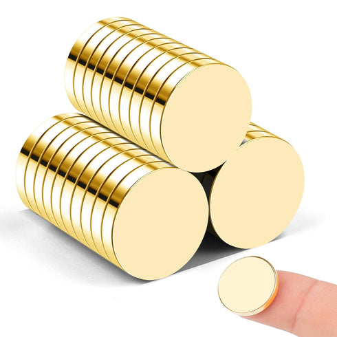 Small Strong Magnets, 30Pcs Round Neodymium Magnets, Tiny Golden Magnets for Crafts, 0.71x0.12 inches