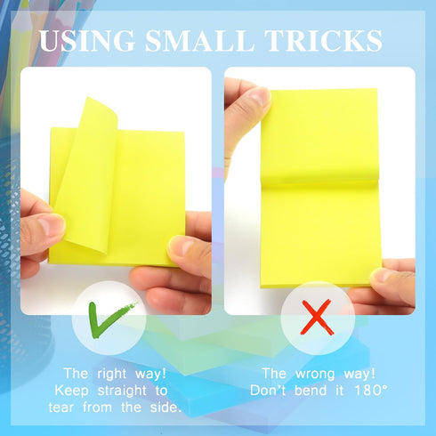 Early Buy 16 Pads Sticky Notes, 8 Bright Color Self-Stick Notes, 3 in x 3 in, 60 Sheets/Pad