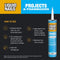 Liquid Nails Latex Projects Adhesive, 10 oz, Off-White for Interior Projects and Foamboard