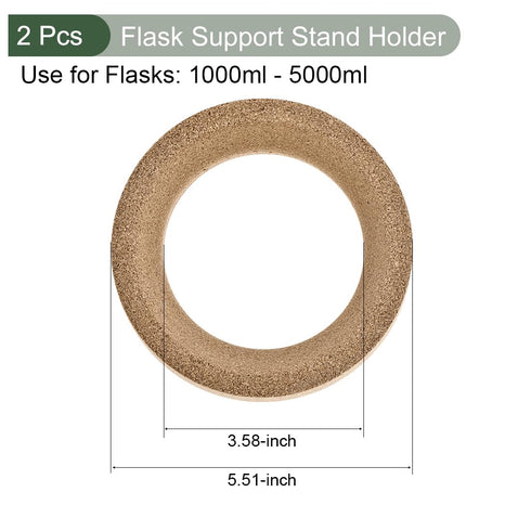 YOKIVE 2 Pcs Flask Support Stand Holder for 1000ml-5000ml Flasks | Keep The Spherical Bottom Reagent Bottles Upright, Great for Chemistry Labs (140mm Dia.)