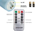 danip 3 11 24 Sky Blue LED Flameless Candle with Embedded Starlight String, LED Candles, Key Remote Control, Hour Timer