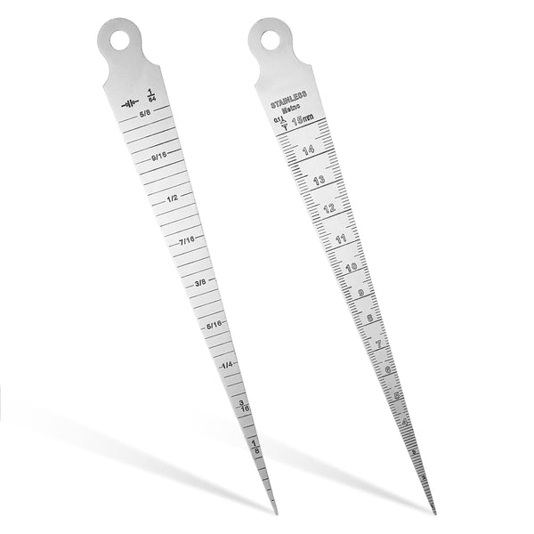 Vin Beauty Taper Gauge 1-15mm Taper Welding Gauge Inch & Metric Stainless Steel Double