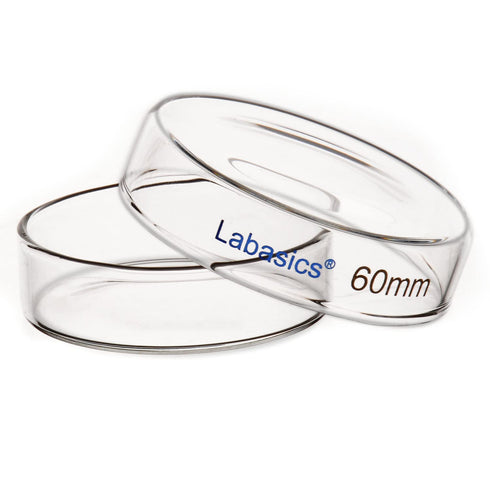 10pk Glass Petri Dishes, 60x15 mm, Autoclavable Borosilicate Glass Cell Culture Dishes with Clear Lid