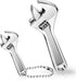 Adjustable Mini Nut Wrench Spanner - Silver Shifting Tool with Chain for Automotive Repair Maintenance (2, 2.5, 4 Inch)