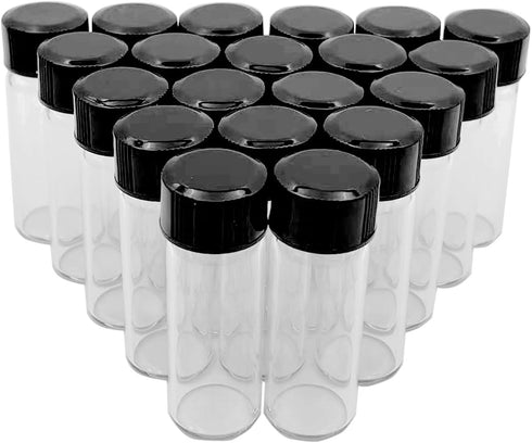 10mL Clear Glass Sample Vials, 50Pcs Borosilicate Vial with Screwcap, PE Liner Lab Liquid Sampling Bottle