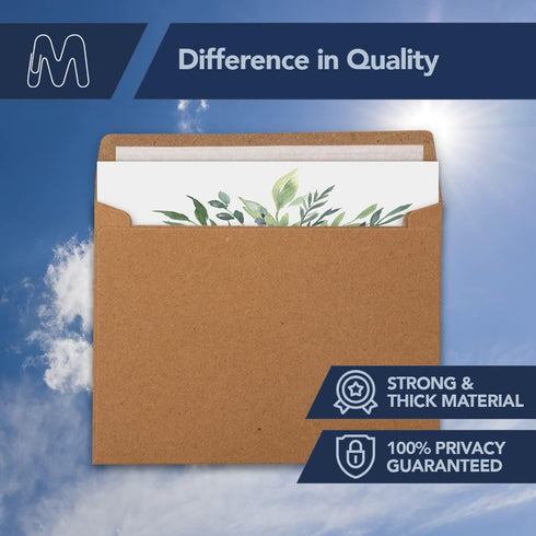 Marathon Office Supply A6 4.75 6.5 Inch 500 Pack MOS Kraft Envelopes x Brown Self-Seal Heavyweight Invitation Envelopes