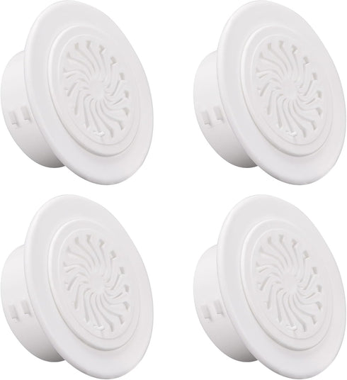 uxcell Round Vent Cover, ABS Plastic Adjustable Air Vent Cover White for 2.4" - 2.8" Diameter Hole, 4pcs