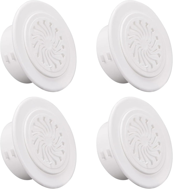 uxcell Round Vent Cover, ABS Plastic Adjustable Air Vent Cover White for 2.4" - 2.8" Diameter Hole, 4pcs