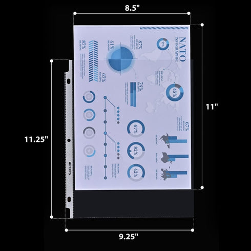 Sheet Protectors for 3 Ring Binder, 600 Page Capacity, 8.5" x 11", Upgraded Thick Material, Top Loading