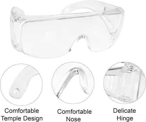 HOME-X Anti-Fog Safety Glasses, Clear Safety Glasses for Construction, Shooting, Outdoor Protection, Set of 2