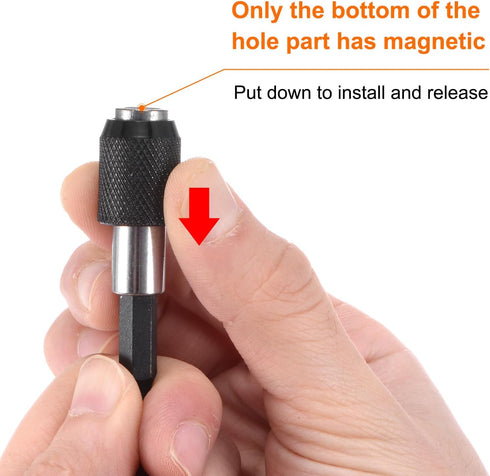 2pcs 100mm Magnetic Screwdriver Bits Holder, Quick Release Drill Bit Chuck Adapter with 1/4" Hex Shank