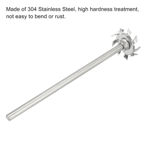 MECCANIXITY 304 Stainless Steel Stirring Rod 7.87" Length with 1.57" ID Dispersion Disc for Industrial, Laboratory
