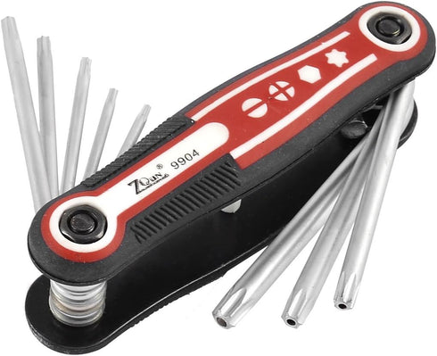uxcell Folding Hollow End Security Torx Star Key Wrench Set Repair Tool