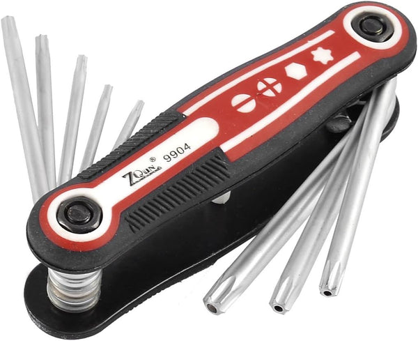 uxcell Folding Hollow End Security Torx Star Key Wrench Set Repair Tool