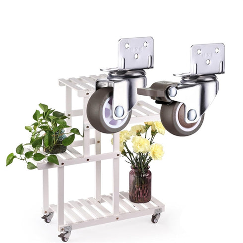 ESXSWYDR 4PCS 1/1.25/1.5/2 inch 4PCS(B,1 inch) Furniture Casters Crib Rubber Wheel L Type Swivel Mute Brake Caster