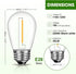 15 Pack Dimmable LED S14 Replacement Light Bulbs, 1W Vintage Edison, E26 Base, 2200K Warm White