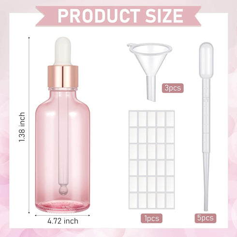 Nuogo 50 Pack Eye Dropper Bottles with Caps, 2oz Glass Bottles for Essential Oils & Beauty Oil