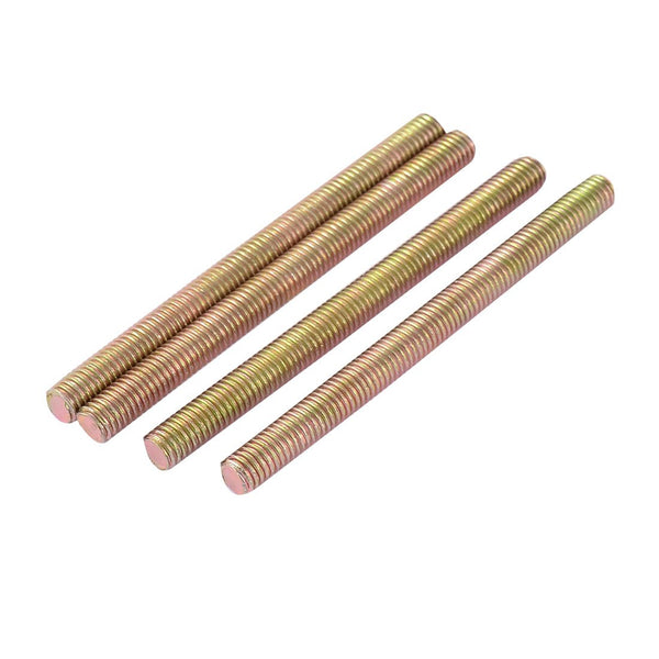 uxcell 1.25mm Pitch M8 x 100mm Male Threaded Rod Bar, Bronze Tone - 4 Pcs