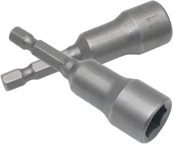 11mm Hex Shank Magnetic Nut Driver Power Screw Drill Bits - 2Pcs Socket Wrench Tools