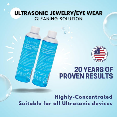 (8 oz, 2-Pack) iSonic Ultrasonic Jewelry & Eyewear Cleaning Solution Concentrate fl - Professional Cleaner