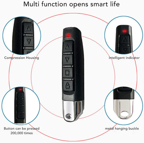 Aramox 4PCS 433MHz Universal Cloning Key Fob Quad Channel Electric Garage Door Remote Control