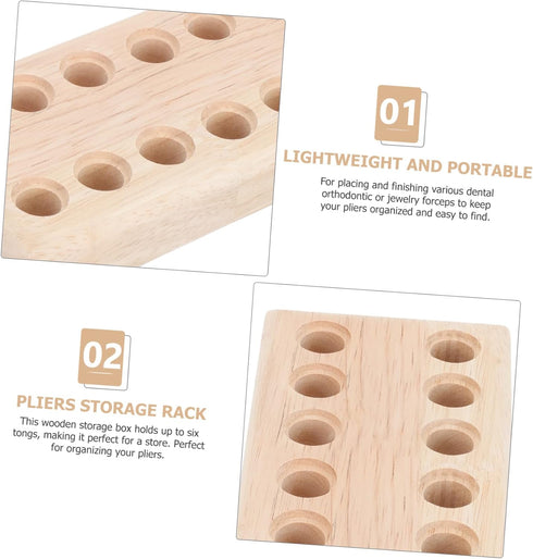 12holes OSALADI Wooden Pliers Organizer Rack Tool Storage Holder for Easy Access Compact Design for Workbench and Salon