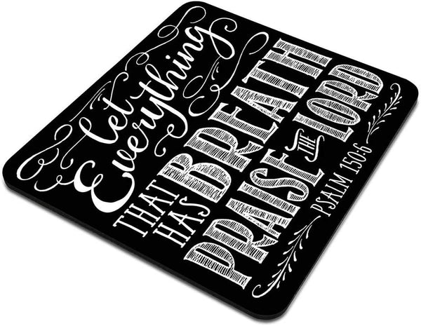 Funny Quote Mouse Pad, Christian Bible Verse Let Everything That has Breath Praise, 9.5 x 7.9 Inch
