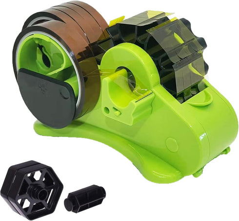 Green Multi-Roll Heat Tape Dispenser, Semi-Automatic for Heat Transfer Tape, 1" and 3" Core