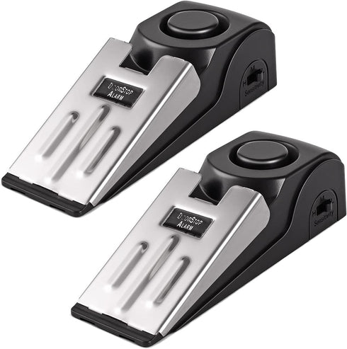 Door Stop Alarm, Portable Door Stopper Security for Home Travel Apartment with 120DB Siren, 2 Pack