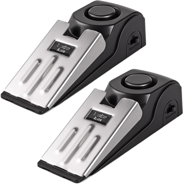 Door Stop Alarm, Portable Door Stopper Security for Home Travel Apartment with 120DB Siren, 2 Pack