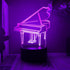 Jinnwell 3D 16 Piano Night Light Lamp Illusion Color Changing Table Desk Decoration Lamps Acrylic Flat ABS Base USB
