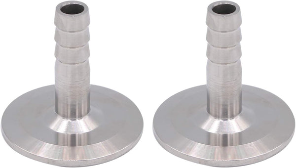 DERNORD 2 Pack 1.5" Tri Clamp to 3/8" Hose Barbed Adapter - SUS304 Sanitary Hose Barb Pipe Fitting