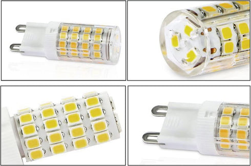 2Pcs G9 Base LED Light Bulb, 5W Non-Dimmable, Daylight White 5000K, 360 Degree Omni Beam Angle, 110V-220V